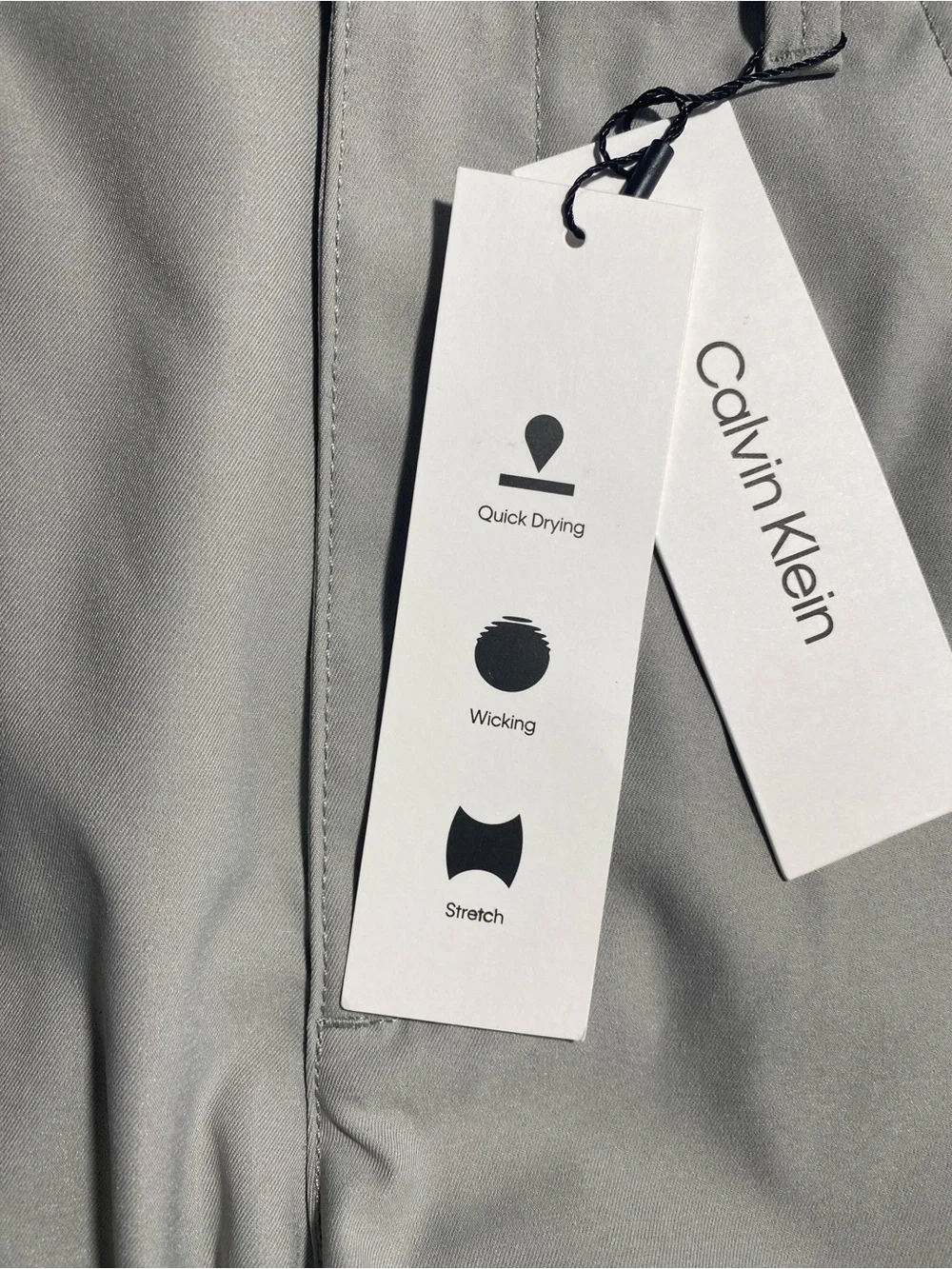 NEW 36 x 32 Mens Calvin Klein Slim Fit Pants Flat Front Flex Waist Polyester $79